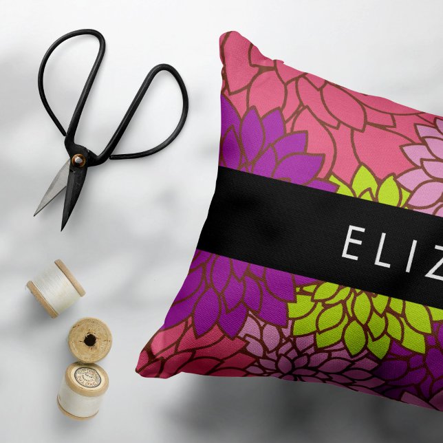 Dahlia Flowers, Colourful Flowers, Your Name Pillowcase (Creator Uploaded)