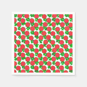 Dahlia flowers in deep red napkin
