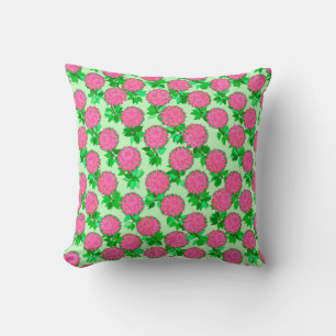 Dahlia flowers in fuchsia pink cushion