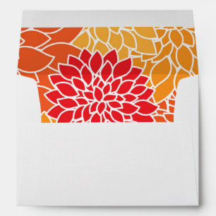 Dahlia Flowers, Pattern Of Flowers, Orange Dahlia Envelope