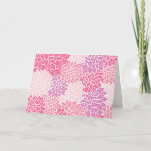 Dahlia Flowers, Pattern Of Flowers, Pink Dahlia Card