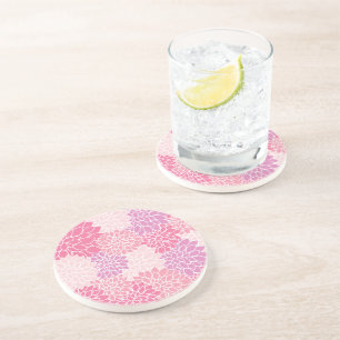 Dahlia Flowers, Pattern Of Flowers, Pink Dahlia Coaster