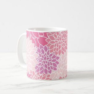 Dahlia Flowers, Pattern Of Flowers, Pink Dahlia Coffee Mug