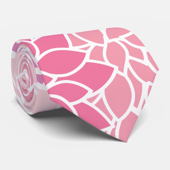 Dahlia Flowers, Pattern Of Flowers, Pink Dahlia Tie (Rolled)