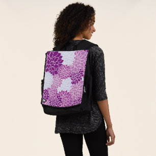 Dahlia Flowers, Pattern Of Flowers, Purple Dahlia Backpack