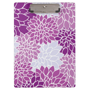 Dahlia Flowers, Pattern Of Flowers, Purple Dahlia Clipboard