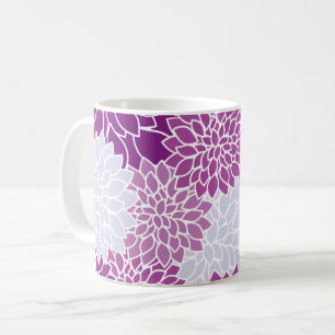 Dahlia Flowers, Pattern Of Flowers, Purple Dahlia Coffee Mug