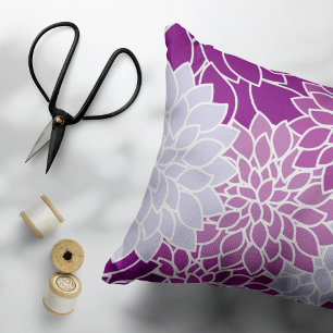 Dahlia Flowers, Pattern Of Flowers, Purple Dahlia Pillowcase