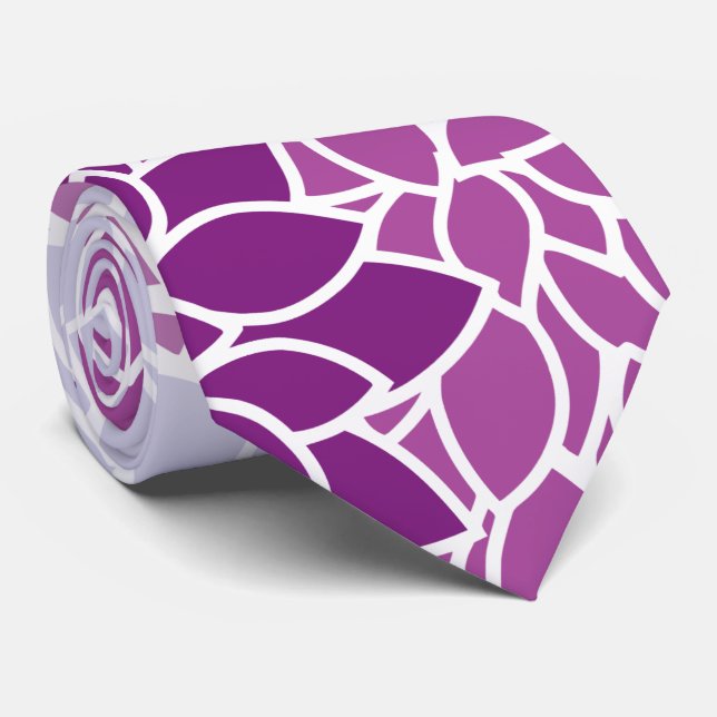 Dahlia Flowers, Pattern Of Flowers, Purple Dahlia Tie (Rolled)