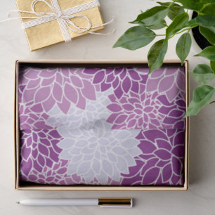 Dahlia Flowers, Pattern Of Flowers, Purple Dahlia Tissue Paper