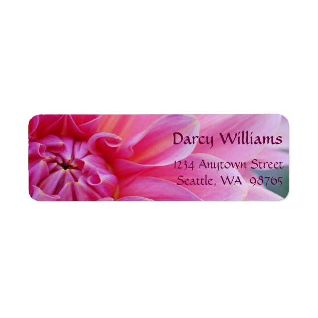 Dahlia Flowers Return Address Label (Front)