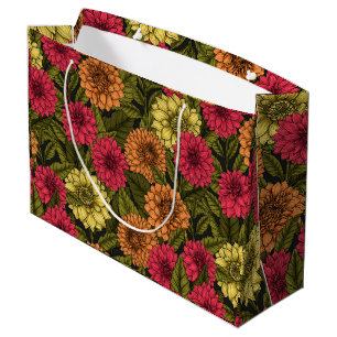 Dahlia garden large gift bag