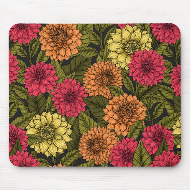 Dahlia garden mouse pad (Front)