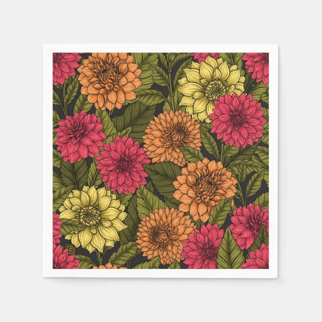 Dahlia garden napkin (Front)
