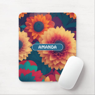 Dahlia Geometric Colourful Personalised Pattern Mouse Pad