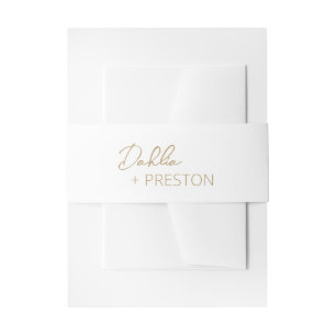 Dahlia Gold Contemporary Modern Wedding Invitation Belly Band