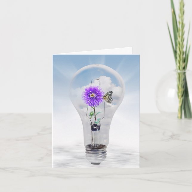 Dahlia in Light Bulb  Card (Front)
