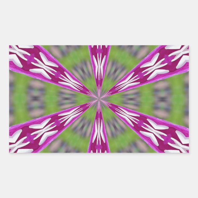 Dahlia Kaliediscope Rectangular Sticker (Front)