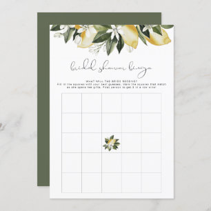 DAHLIA Lemon Bridal Shower Bingo Game Invitation