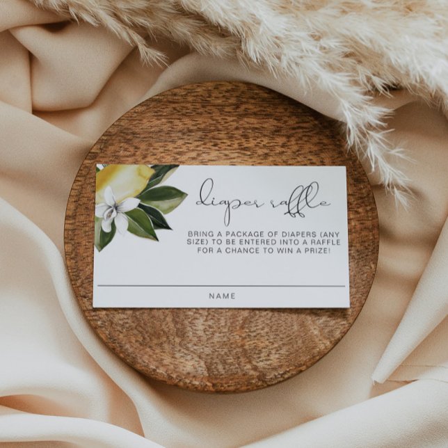 DAHLIA Lemon Citrus Fruit Summer Diaper Raffle Place Card (Creator Uploaded)