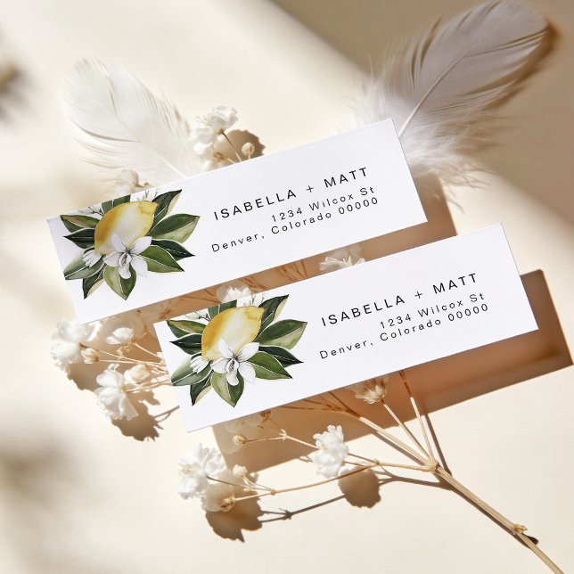 DAHLIA Lemon Citrus Fruit Summer Return Address Label (Creator Uploaded)