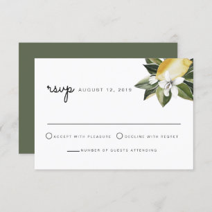 Dahlia - Lemon Tropical Citrus Botanical Fruit Invitation