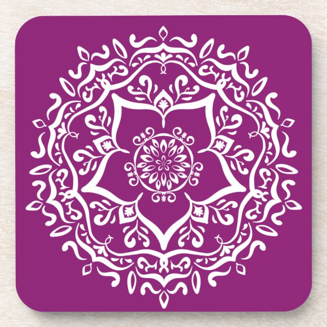 Dahlia Mandala Coaster (Front)