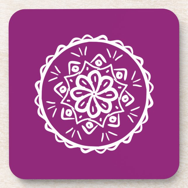 Dahlia Mandala Coaster (Front)