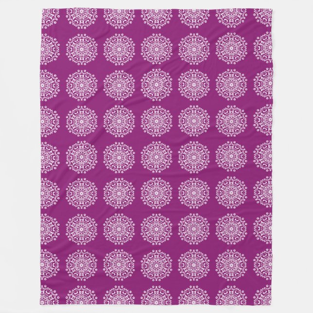 Dahlia Mandala Fleece Blanket (Front)