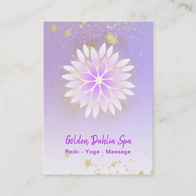 *~* Dahlia Mandala Pink Pastel Lavender AP2 Business Card (Front)