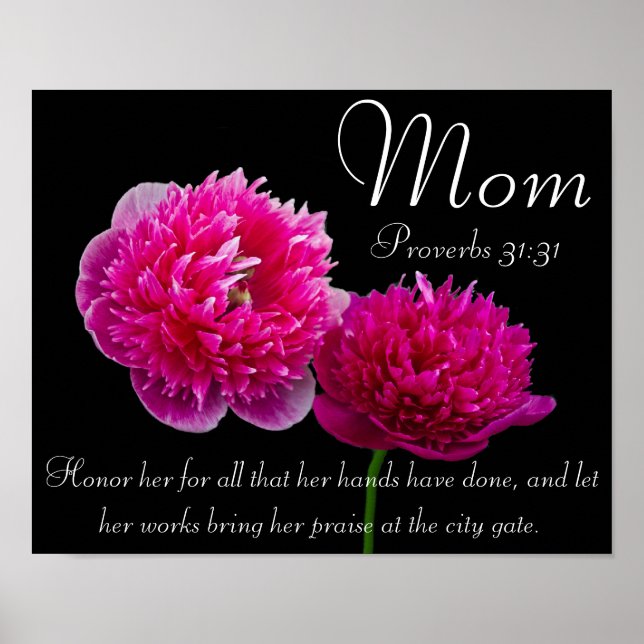 Dahlia Mother's Day bible verse Proverbs 31 Poster (Front)