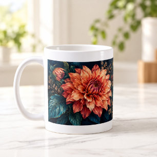 Dahlia Night Garden Floral Mug