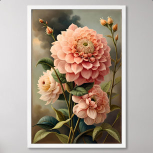Dahlia Painting: flower Blossom in Classic Style Poster