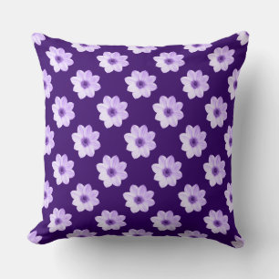 Dahlia Pattern - Deep Purple Cushion
