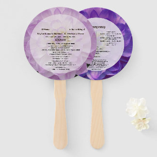 Dahlia Purple Lavender Floral Wedding Program Hand Fan