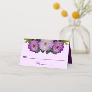 Dahlia Purple Lavender Lilac Floral Wedding Place Card