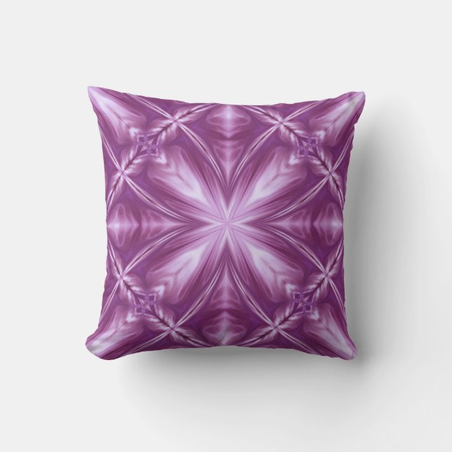 Dahlia Purple Milky White Clouds Abstract Pattern Cushion (Front)