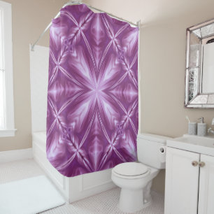 Dahlia Purple Milky White Clouds Abstract Pattern Shower Curtain