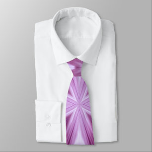 Dahlia Purple Milky White Clouds Abstract Pattern Tie