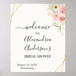 Dahlia & Roses Bridal Shower Welcome Sign
