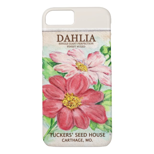 Dahlia Seed Packet Case-Mate iPhone Case (Back)