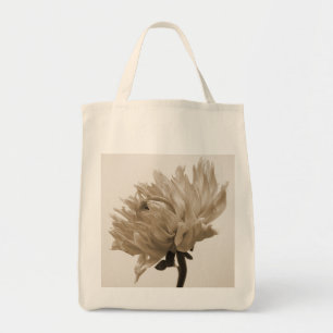 dahlia sepia print tote bag
