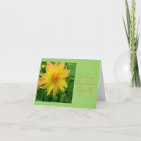 DAHLIA/SORRY YOU'RE ILL/YELLOW AND ORANGE DAHLIA"