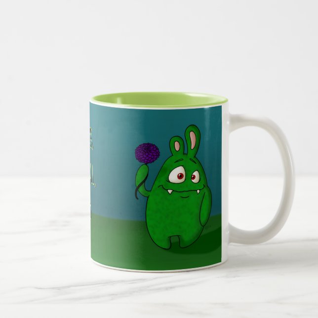 Dahlia the monster w/quote Two-Tone coffee mug (Right)
