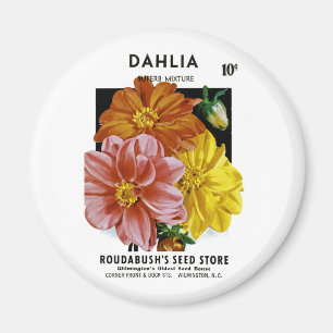 Dahlia Vintage Seed Packet Magnet