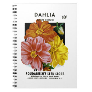 Dahlia Vintage Seed Packet Notebook