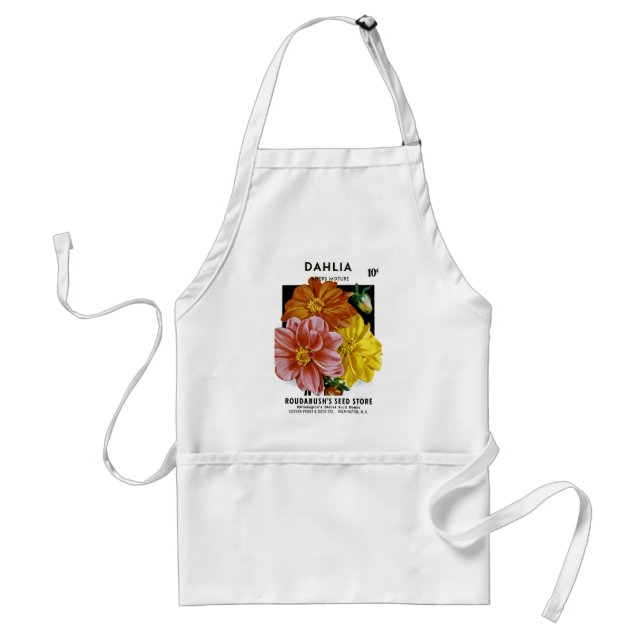 Dahlia Vintage Seed Packet Standard Apron (Front)