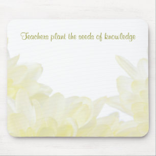 Dahlia White Flower Teacher Mouse Pad