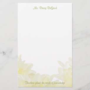 Dahlia White Flower Teacher Stationery