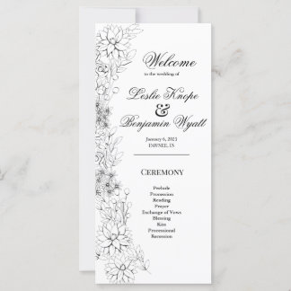 Dahlia Wreath Black and White Program